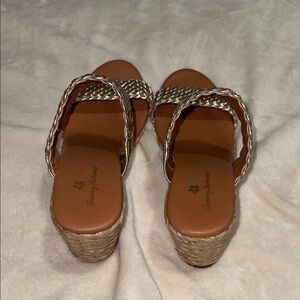 Tommy Bahama Shelly Gold Braided Wedge Sandals